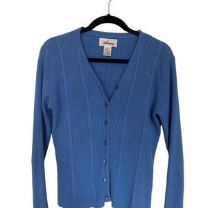 Worthington vintage ribbed blue cardigan